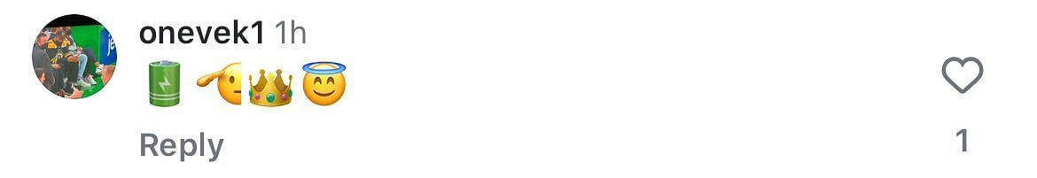 A commenter reacts to the post about Wilkins using emojis